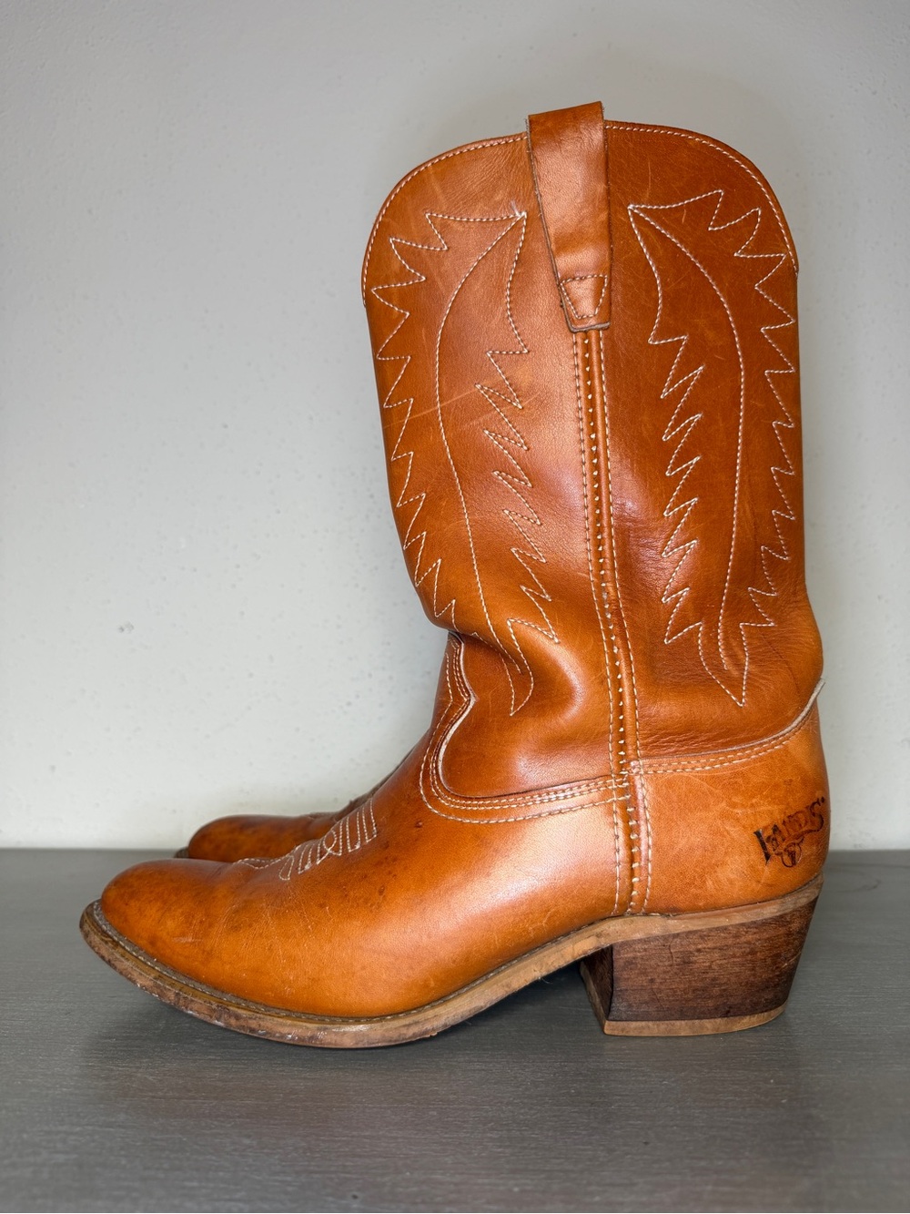 Vintage Landis Western Campus Work Boots Men’s 10.5 D Tan Leather Boots USA - Picture 3 of 12